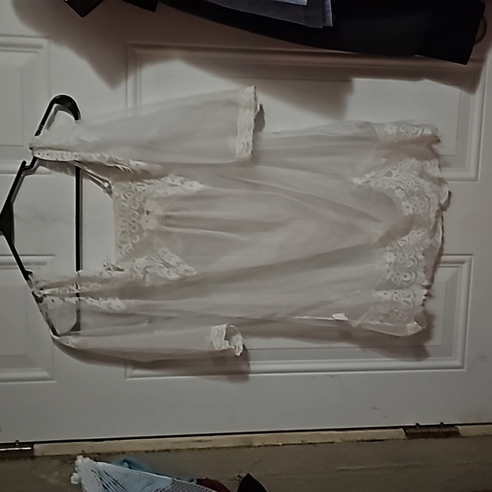 White cold shoulder sheer lingerie top 5 for25.00